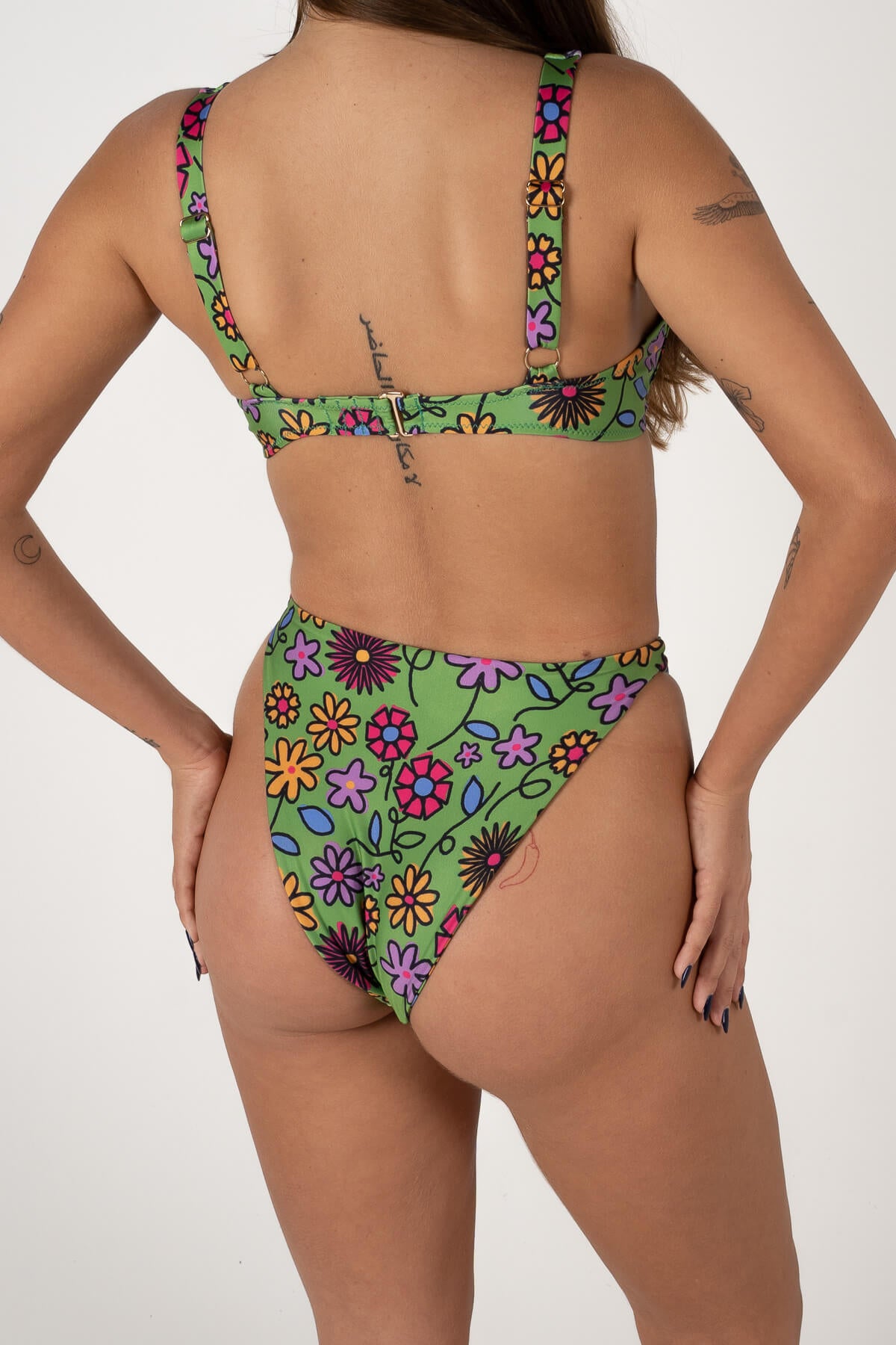 Bang Bang Bra Cup Top | Green Flower