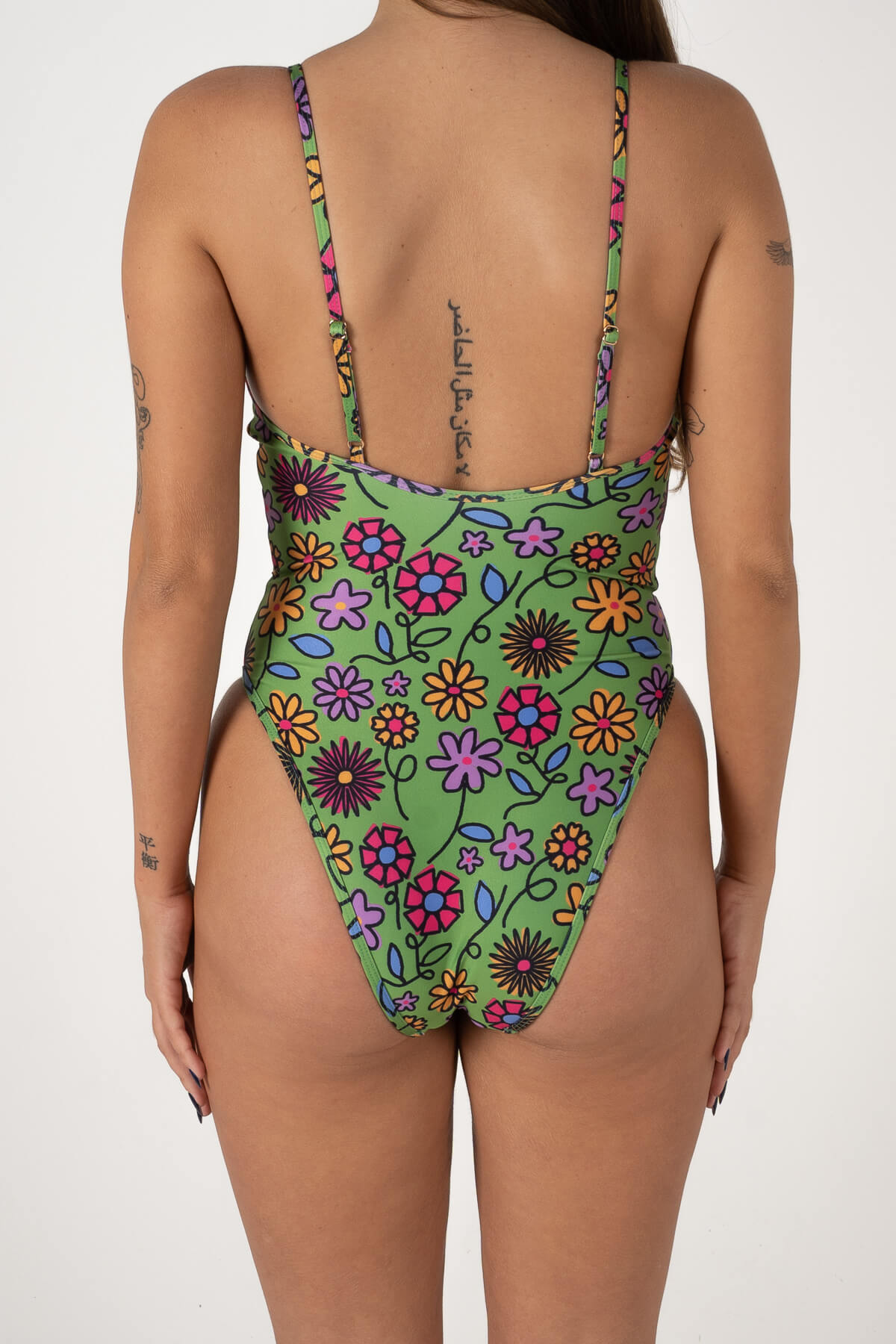 Poolside One Piece | Green Flower